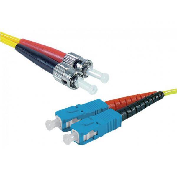 LWL Patchkabel HD, 9/125 µm, OS2-Faser, 2x ST Stecker/SC Duplex Stecker, gelb, 10,0 m UPC