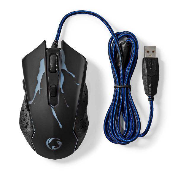 Gaming-Maus mit Kabel – 3600 dpi, LED & 6 Funktionstasten