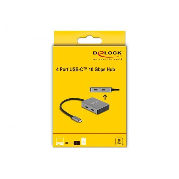 Delock USB-Hub 4 Port USB-C 10 Gbps