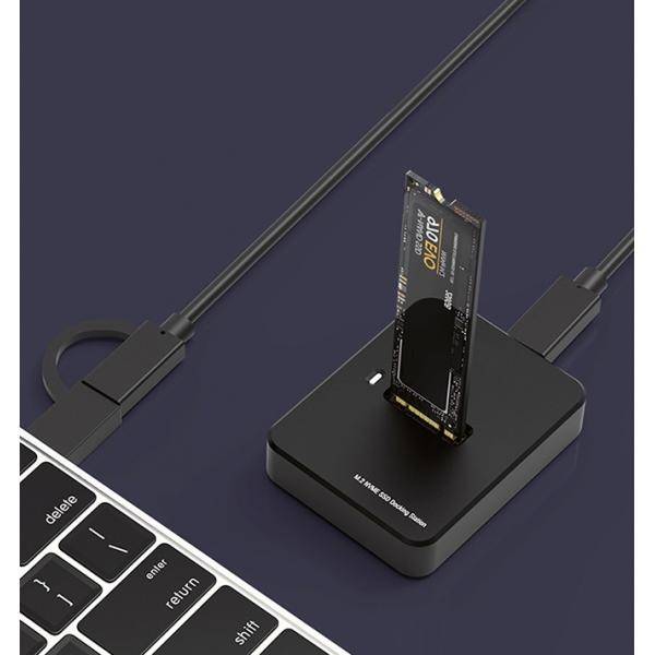 Gembird DD-U3M2 - SSD-Dockingstation - M.2 - M.2 Card (PCIe NVMe &amp; SATA)