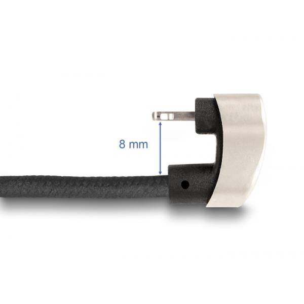 DeLOCK USB Kabel, MFi, USB St. C gerade / Lightning St. 180° abgewinkelt, schwarz, 1,0 m