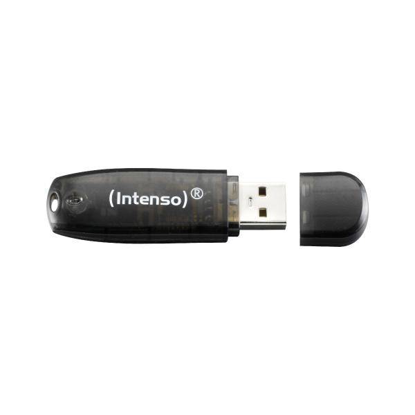 Intenso Rainbow Line Typ-A 16GB USB-Stick Schwarz Mit Schutzkappe, bis zu 28
