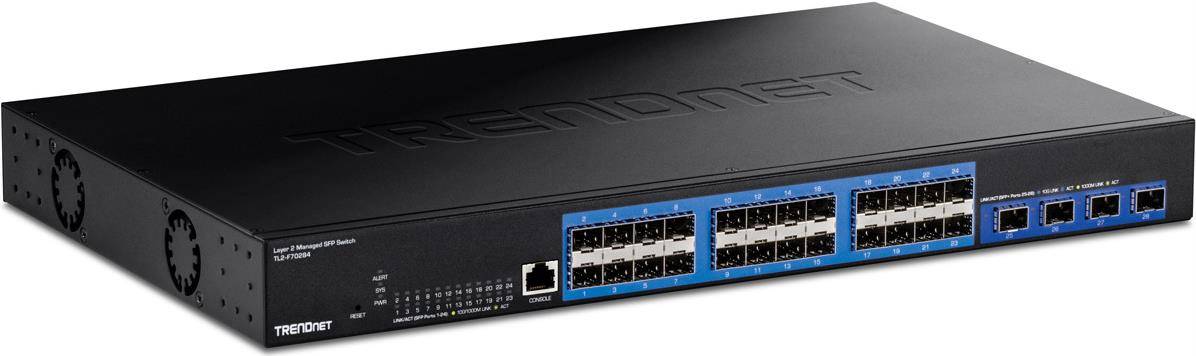 TRENDnet TL2-F70284 28-Port SFP Switch Layer 2 Managed mit 10G SFP+ Ports