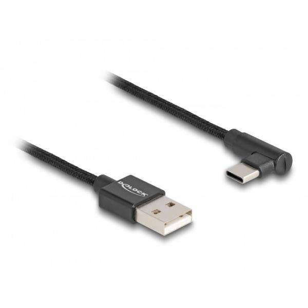 Delock USB-Kabel - USB (M) zu 24 pin USB-C (M) - gewinkelt - USB 2.0 - 1.5 A - 5