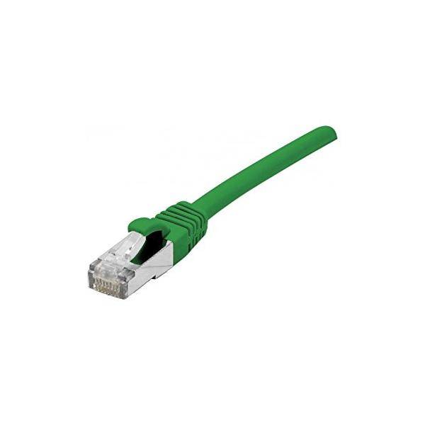 Patchkabel Cat. 6A, S/FTP (PiMF), halogenfrei, mit Rastnasenschutz, grün, 0,3 m