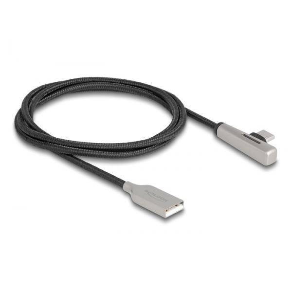 Delock USB 2.0 Kabel Typ-A Stecker zu Type-C gewinkelt mit LED und - Kabel - Dig