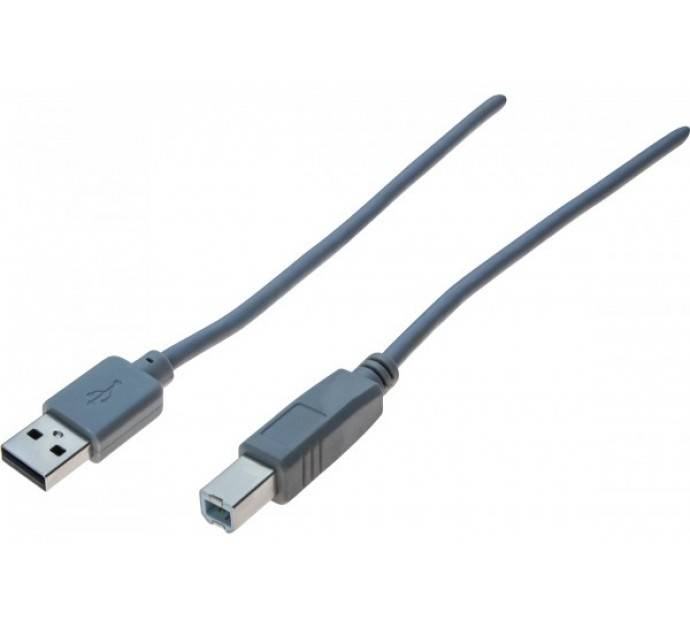USB 2.0 High Speed Kabel, USB St. A/ USB St. B, anthrazit, 0,6 m