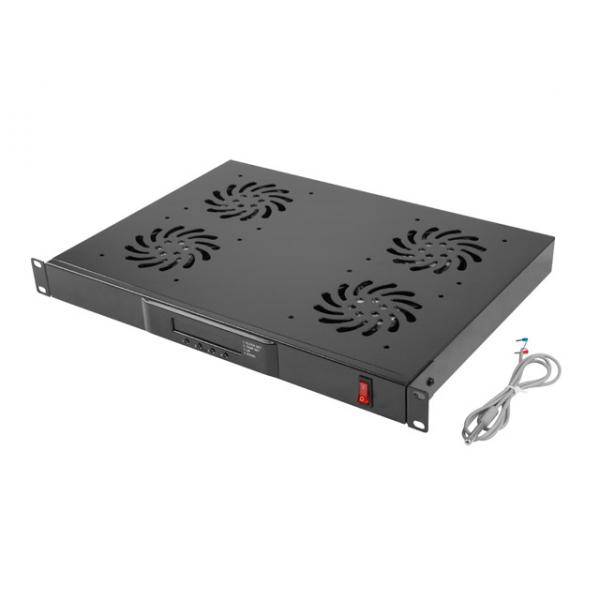 LANBERG 19" LCD-Lüftungspanel (4 Lüfter) 1U +Thermostat 230V