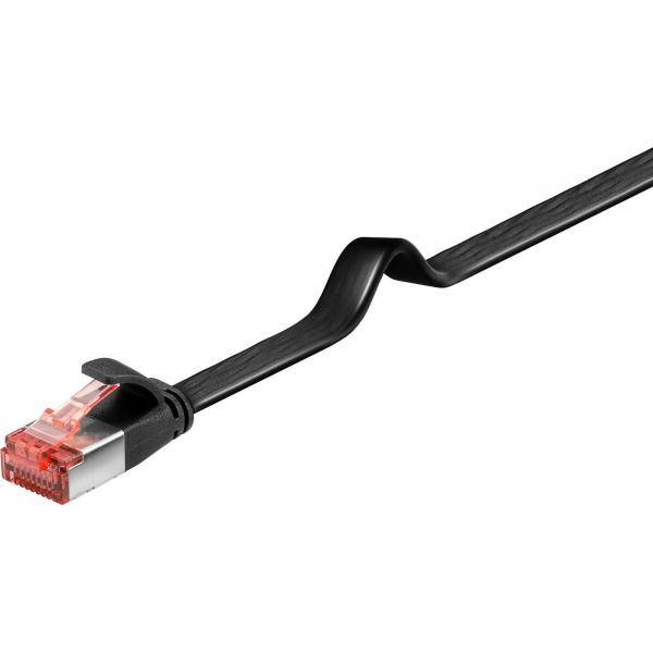 MicroConnect U/UTP CAT6 1.5M Black Flat Unshielded Network Cable, PVC, 4x2xAWG 32/7 CU