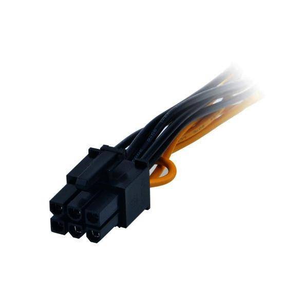 Akasa Strom Adapter [2x SATA-Strom-Stecker 15pol. - 1x PCIe-Stecker 6pol.] 0.15 m Schwarz, Gelb