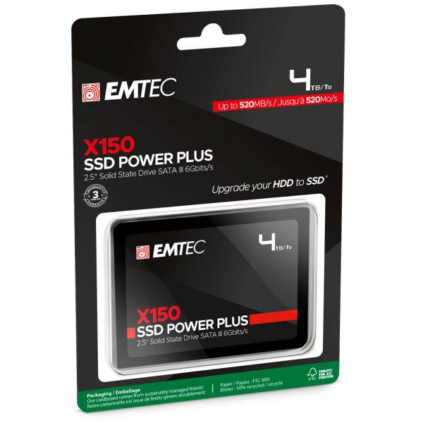 EMTEC X150 Power Plus - SSD - 4 TB - intern - 2.5"" (6.4 cm)