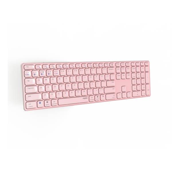 Rapoo E9800M - Kabellos - RF Wireless + Bluetooth - QWERTZ - Pink
