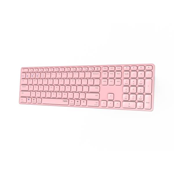 Rapoo E9800M - Kabellos - RF Wireless + Bluetooth - QWERTZ - Pink