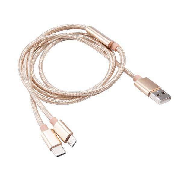 Akasa AK-CBUB42-12GL - 1,2 m - USB A - USB C/Micro-USB B - USB 2.0 - 480 Mbit/s
