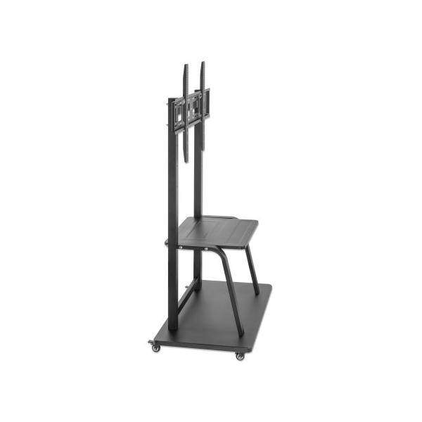 Manhattan TV & Monitor Mount, Trolley Stand, 1 screen, Screen Sizes: 37-100", Bl