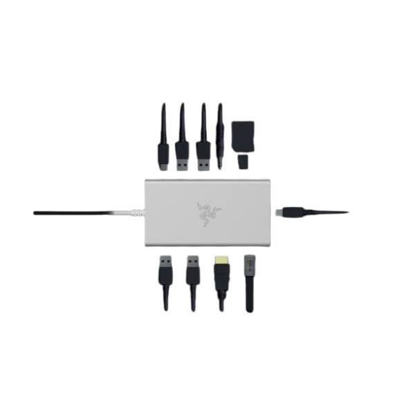 RAZER USB-C® Dockingstation USB-C Dock - Mercury Edition Passend für Marke Dockingstations: Universal USB-C® Power Delivery, integrierter Kartenl