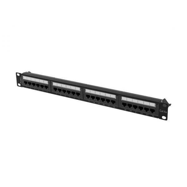 Lanberg PPUA-1024-B - Cat6a - U/UTP (UTP) - Schwarz - ABS - Metall - Rackeinbau - 1U