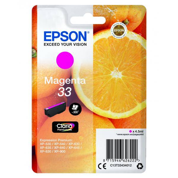Epson Druckerpatrone T3343, 33 Original Magenta C13T33434012