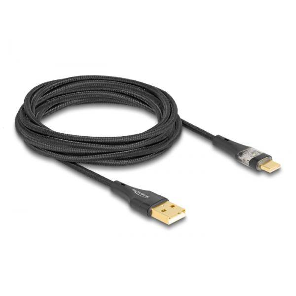 Delock USB 2.0 Kabel Typ-A Stecker zu Type-C mit Schnellladefunktion 60 W - 3 m