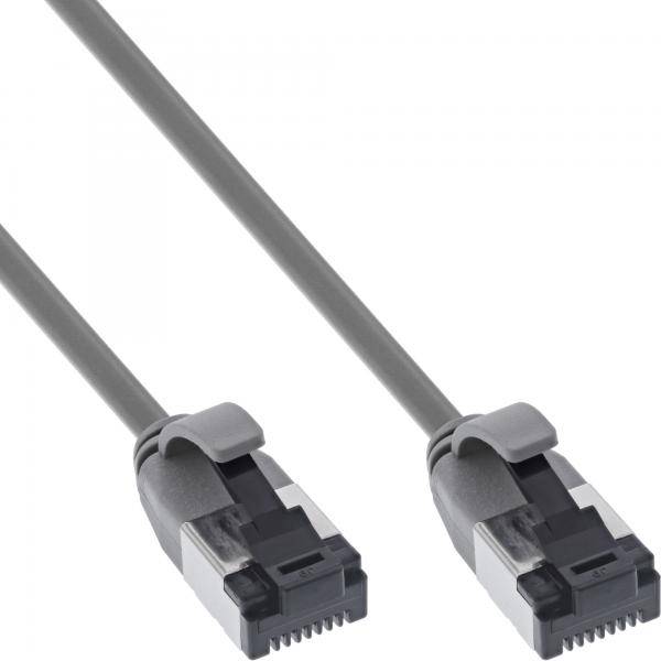 INLINE - Patchkabel slim - U/FTP - Cat.8.1 - TPE halogenfrei - grau - 1m