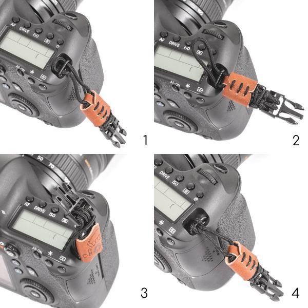 C-ROPE Kameragurt Traveler aus Paracord 140cm Silent Black retail