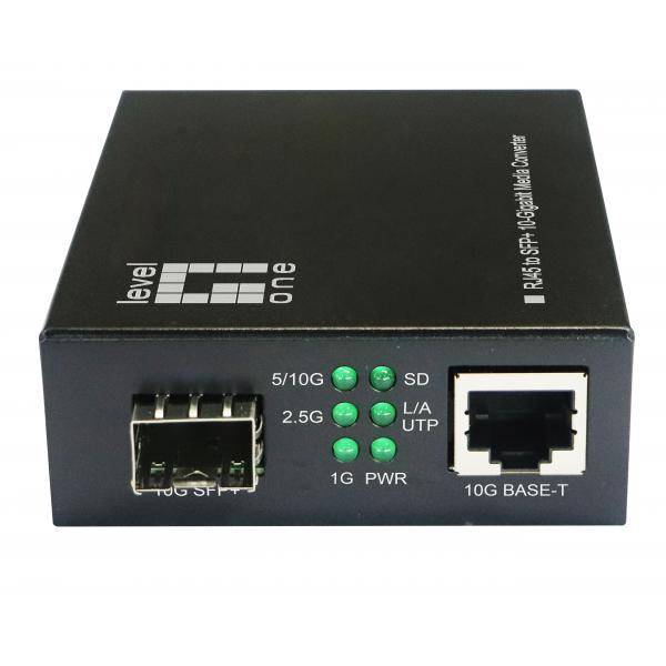 LevelOne 10-Gigabit RJ45 zu SFP+ Mediakonverter, 10000 Mbit/s, 10GBase-T, IEEE 802.3ab, IEEE