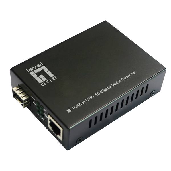 LevelOne 10-Gigabit RJ45 zu SFP+ Mediakonverter, 10000 Mbit/s, 10GBase-T, IEEE 802.3ab, IEEE