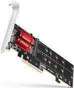 PCEM2-ND PCIe x8 - dual M.2 NVMe M-key Slot Adapter mit RAID, Daten-Switch, w. S