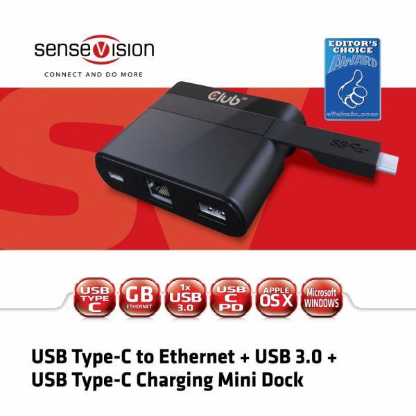 club3D CSV-1530 Netzwerkadapter 1 GBit/s Gigabit-LAN (1 Gbit/s), USB-A (USB 3.2 Gen 1), USB-C®