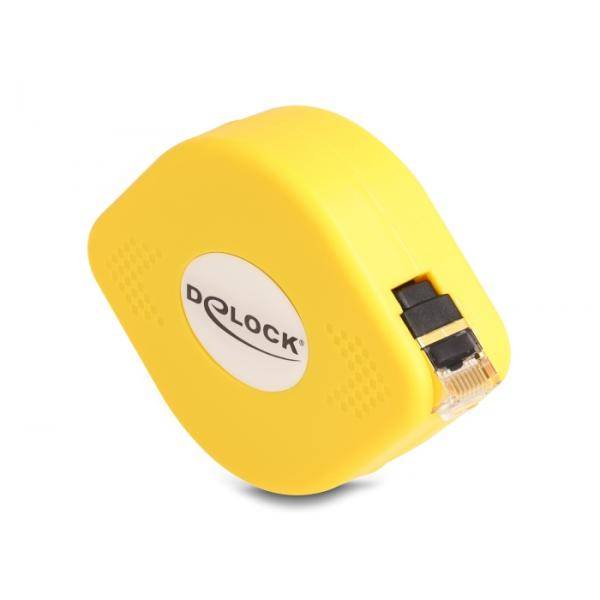 Delock Netzwerkkabel RJ-45 S zu S 1.5 m STP CAT 6a geformt einziehbar flach Schwarz