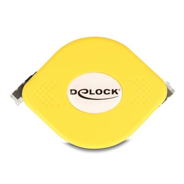 Delock Netzwerkkabel RJ-45 S zu S 1.5 m STP CAT 6a geformt einziehbar flach Schwarz