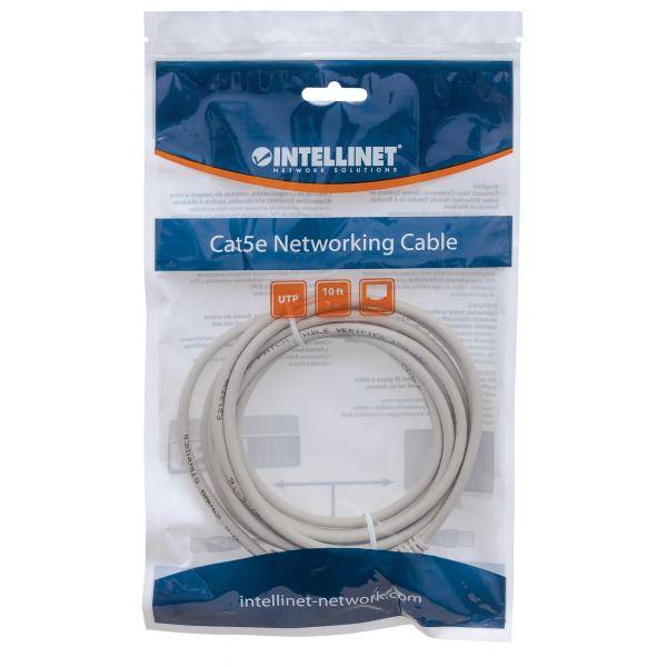 Intellinet 336758 RJ45 Netzwerkkabel, Patchkabel CAT 6 U/UTP 7.50 m Grau 1 St.