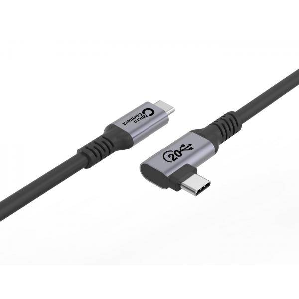 MicroConnect USB-Kabel - 24 pin USB-C (M)gerade zu 24 pin USB-C (M) gewinkelt -