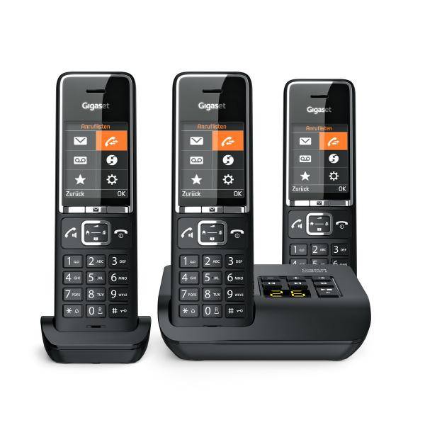 Gigaset COMFORT 550A - Analoges Telefon - Freisprecheinrichtung - 200 Eintragungen - Anrufer-Identifikation - Schwarz