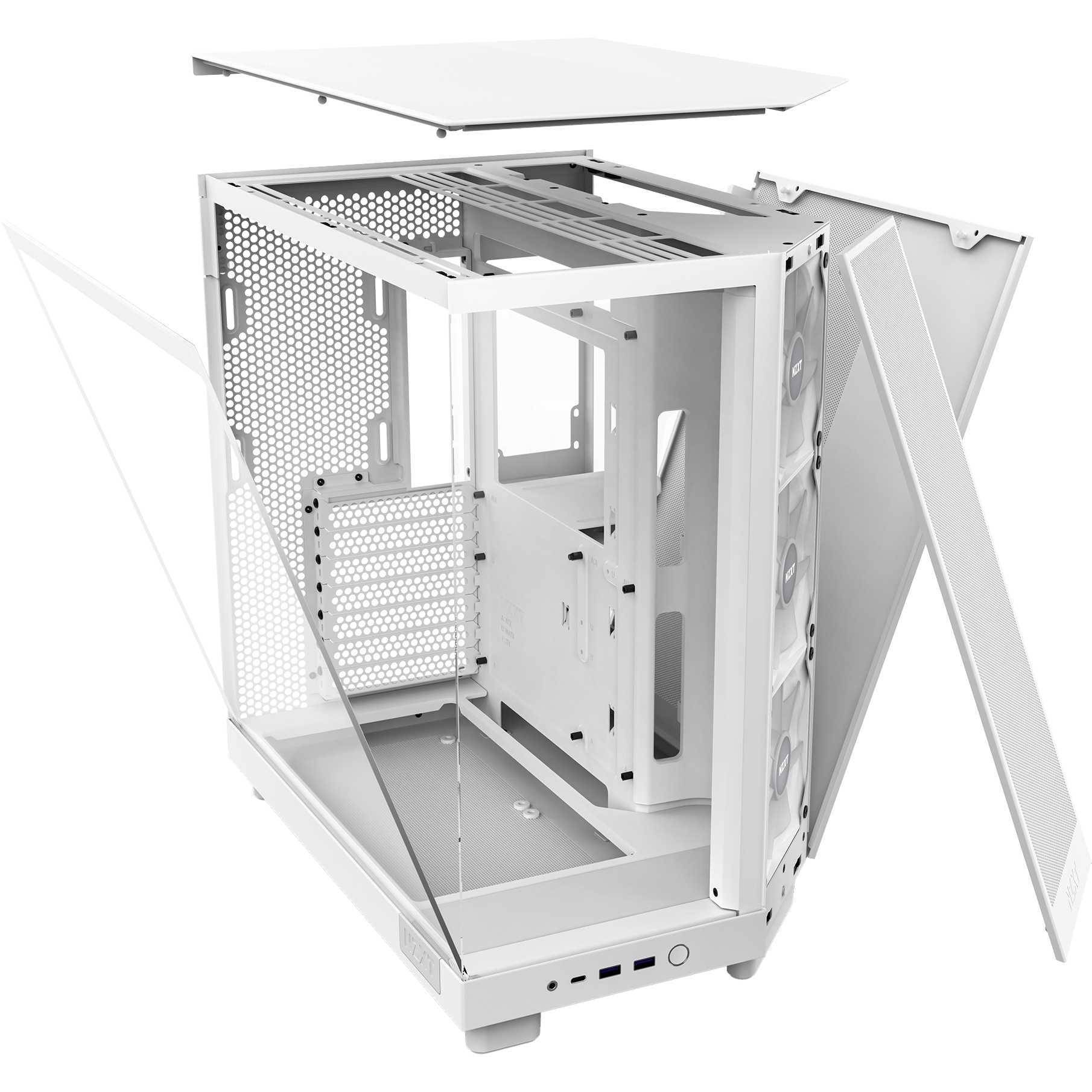 NZXT H series H6 Flow RGB - Mid tower - ATX - Seitenteil mit Fenster (gehärtetes Glas)