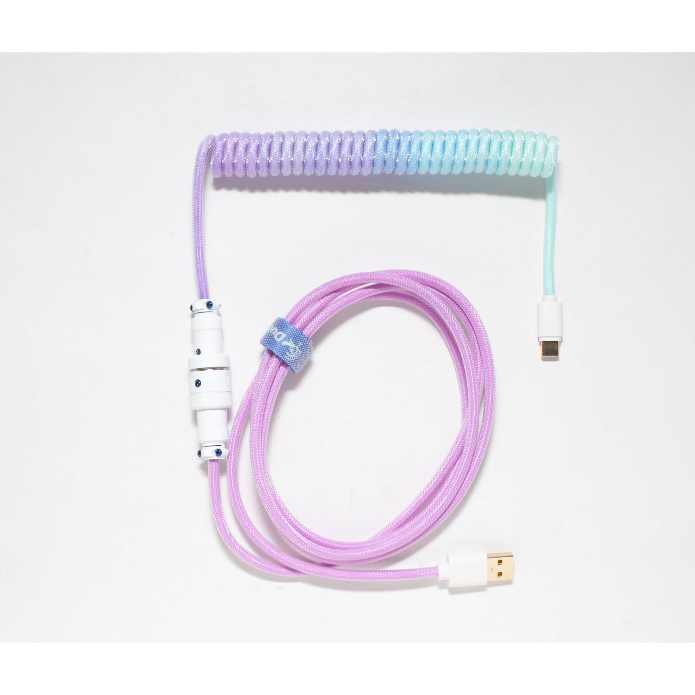 Ducky Premicord Azure Coiled Cable USB Typ C auf A - 1.8m - Kabel - Digital/Date