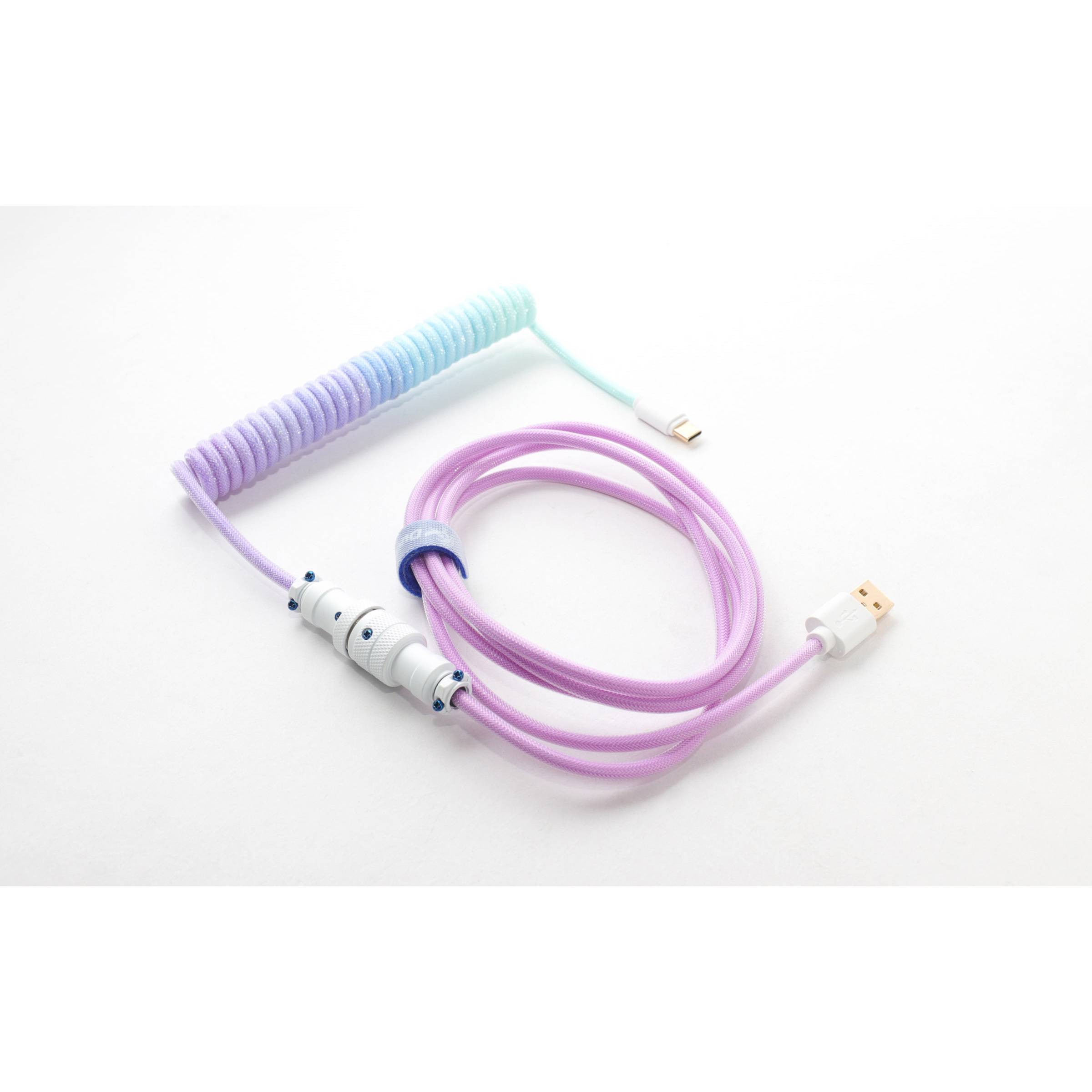 Ducky Premicord Azure Coiled Cable USB Typ C auf A - 1.8m - Kabel - Digital/Date