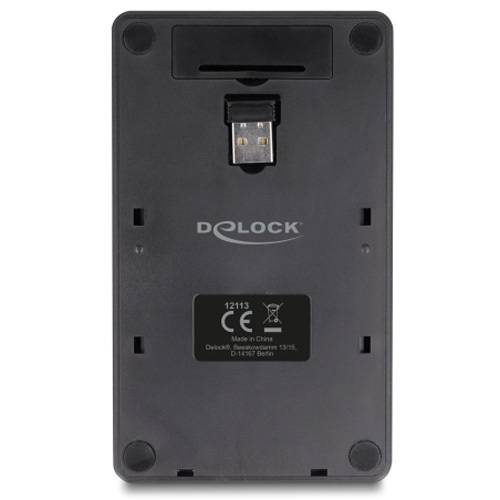 Delock 2 in 1 USB Typ-A Nummernblock mit Taschenrechner Funktion 2,4 GHz kabellos schwarz - USB - 20,