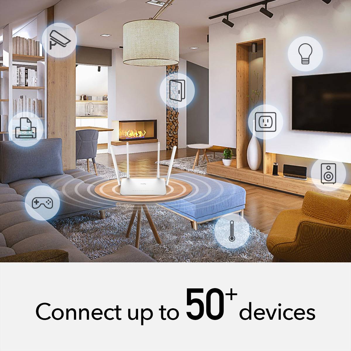 CUDY WR1300, Wi-Fi 5 (802.11ac), Dual-Band (2,4 GHz/5 GHz), Eingebauter Ethernet-Anschluss, Weiß, Ta