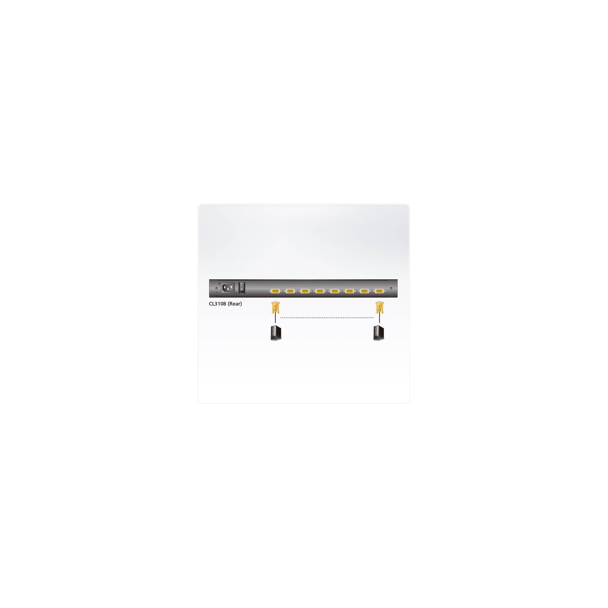 ATEN CL3108NX UK KVM-Switch 8-Port, 18,5-LCD-Konsole (PS/2-USB, VGA) UK-Layout Signalsteuerung KVM