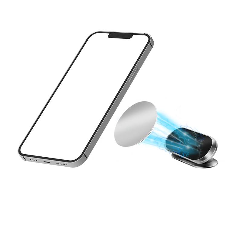 LogiLink Magnetischer Smartphone-Halter, 360° drehbar, bis 800 g, Aluminium, schwarz/silber