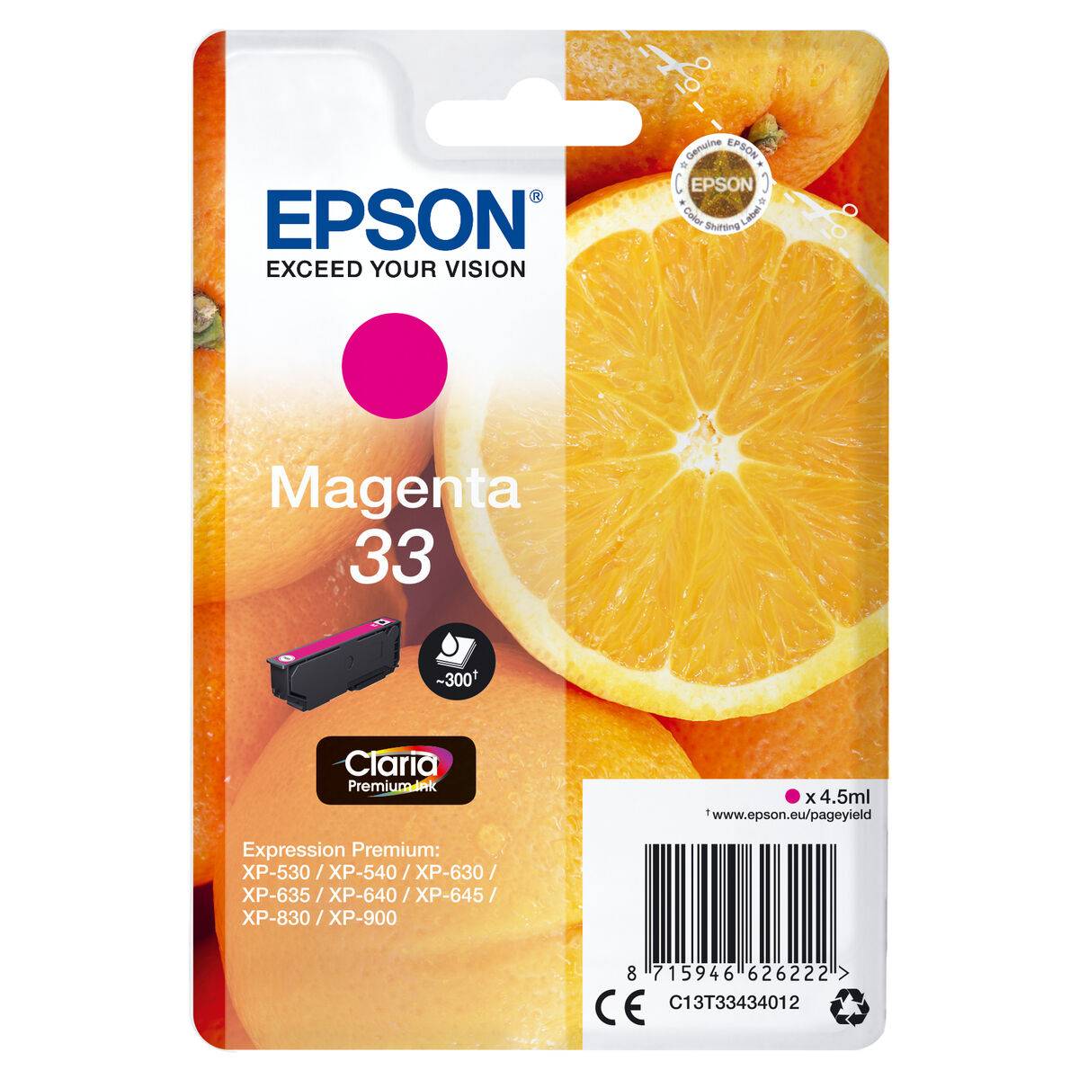 Epson 33 - 4.5 ml - Magenta - Original - Blisterverpackung - Tintenpatrone - für