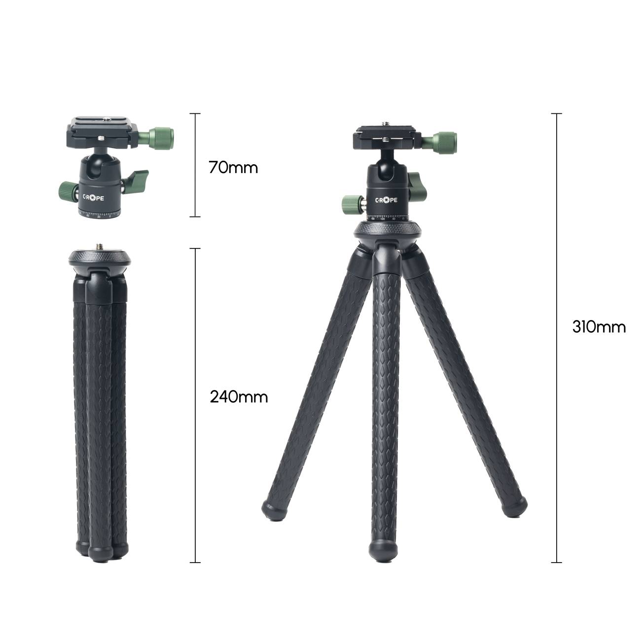 C-ROPE Creatorpod Flexibles Stativ mit 360° Kugelkopf 30cm retail