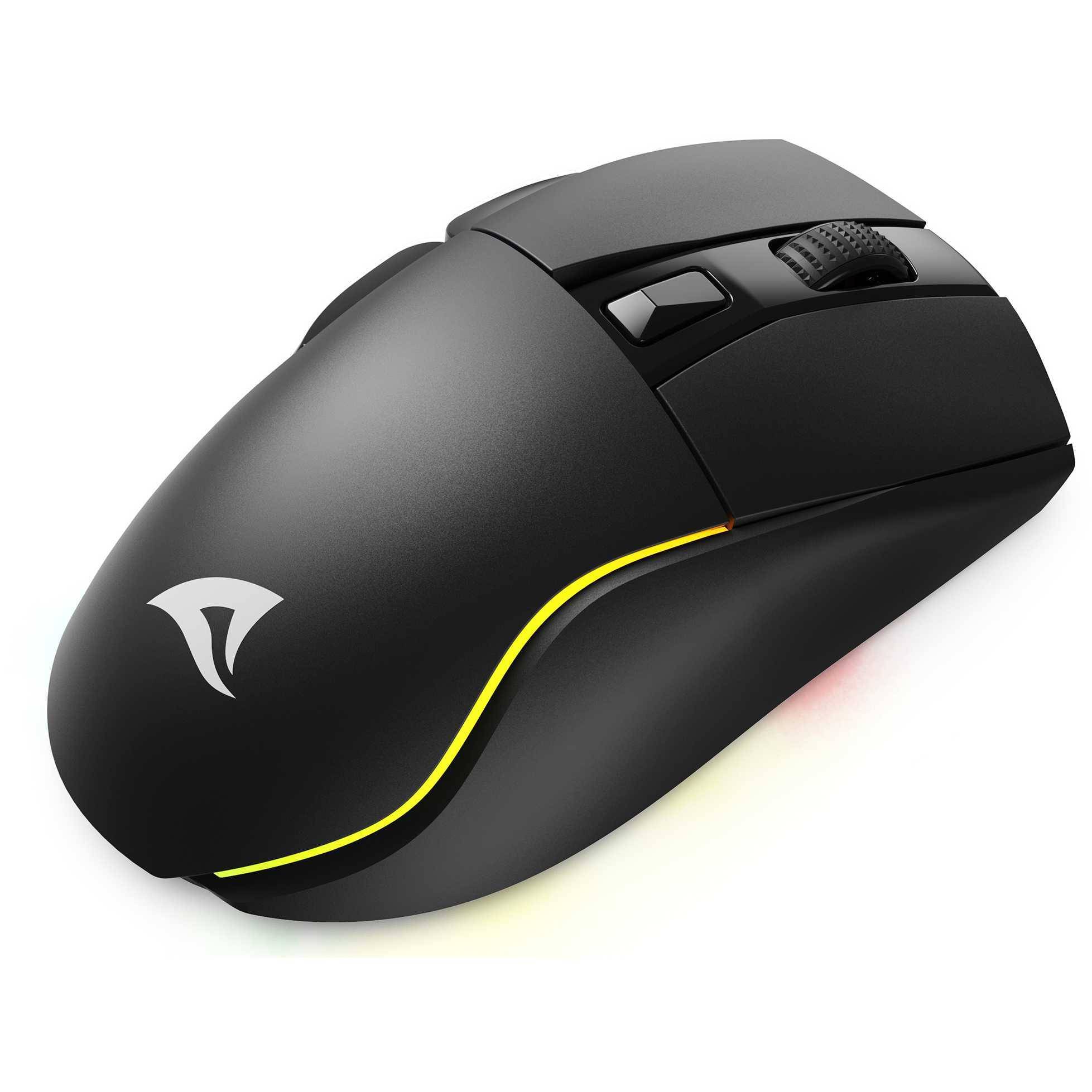 Sharkoon SKILLER SGM50W - Maus - optisch - 6 Tasten - kabellos, kabelgebunden - 2.4 GHz, USB-C - kab