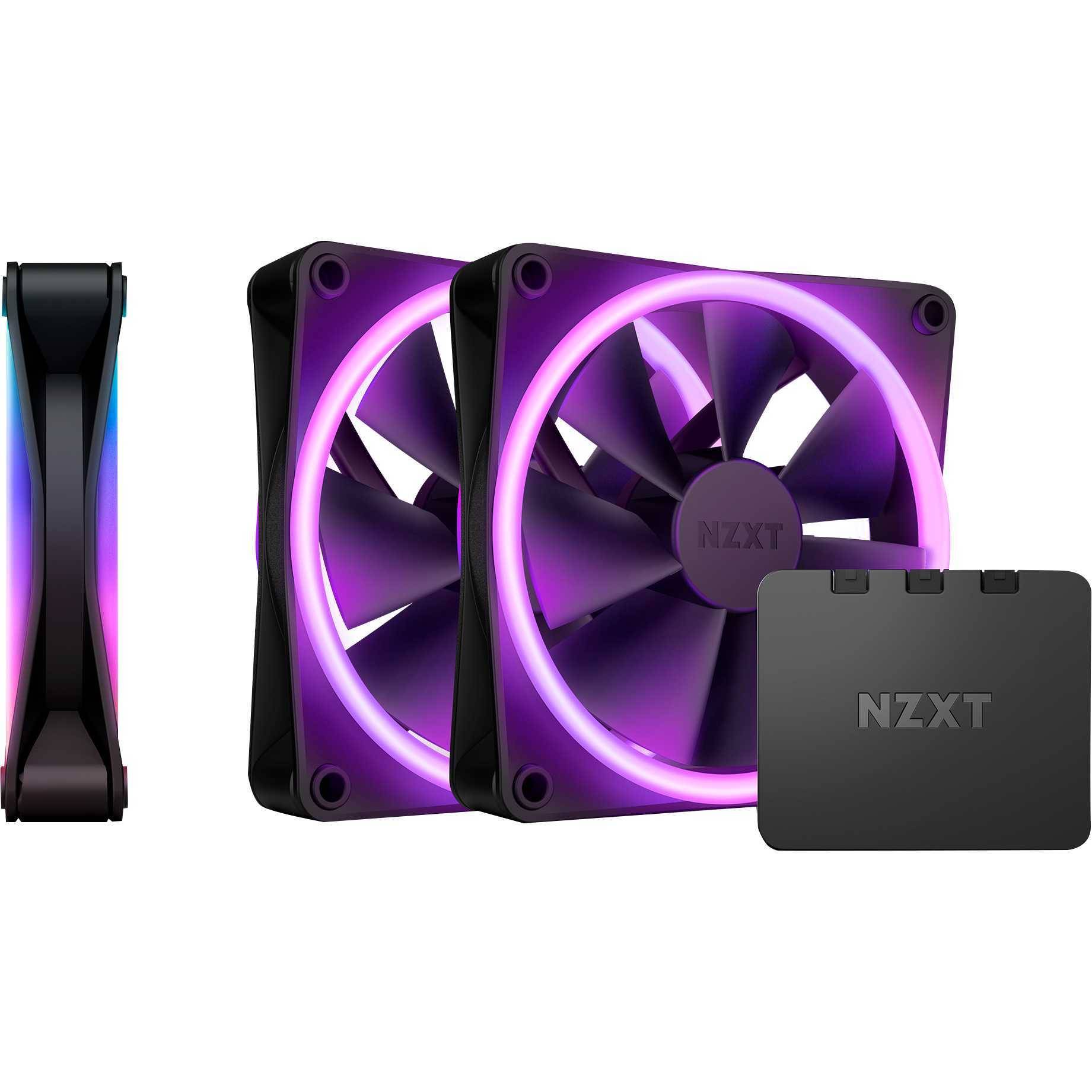NZXT F Series F120 RGB DUO Triple Pack - Gehäuselüfter - 120 mm - Schwarz (Packung mit 3)
