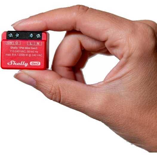 Shelly Plus 1PM Mini Gen. 3 Funk-Schalter Wi-Fi, Bluetooth