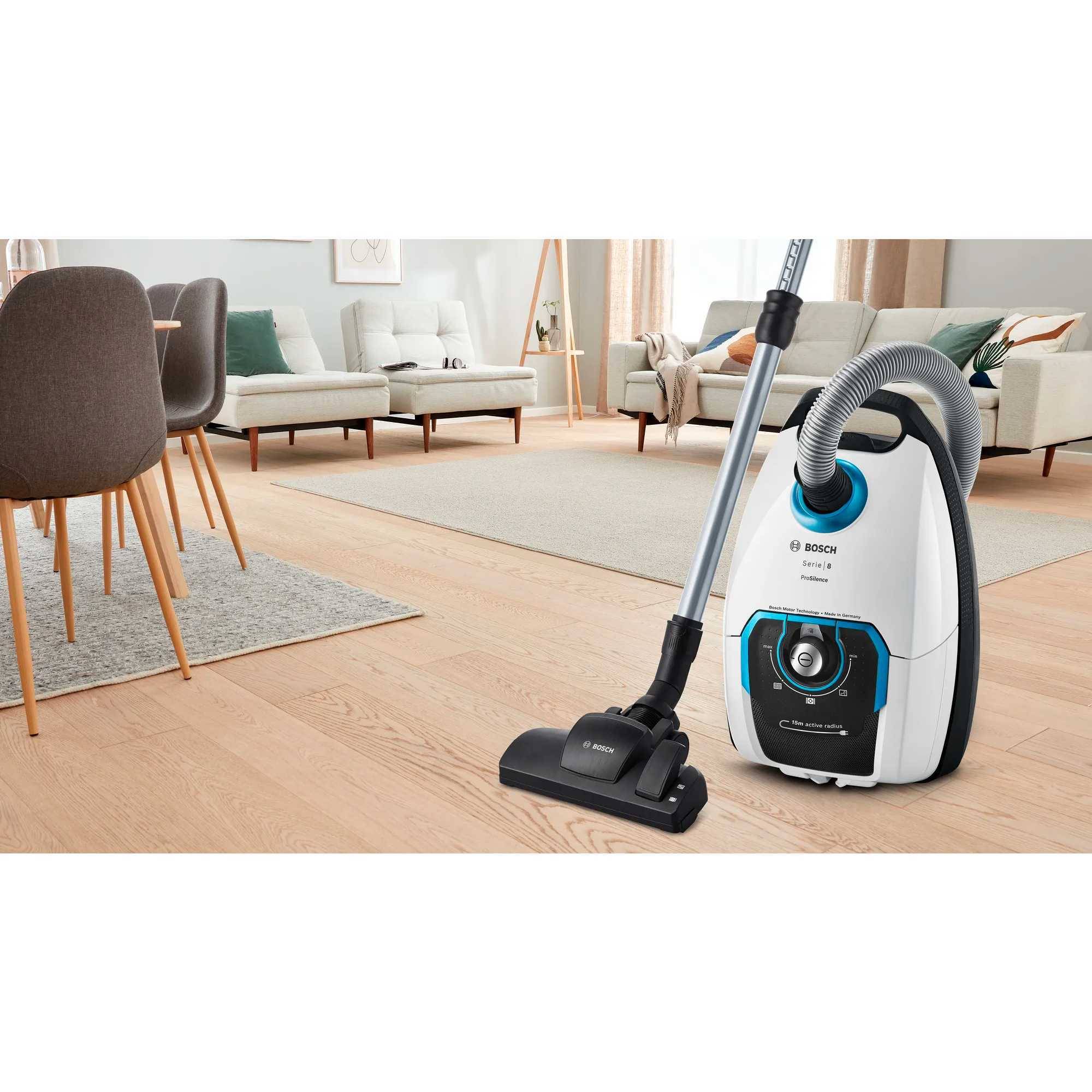 Bosch Staubsauger -Boden- BGB 75XSIL ProSilence Serie 8, weiß, BGB75XSIL