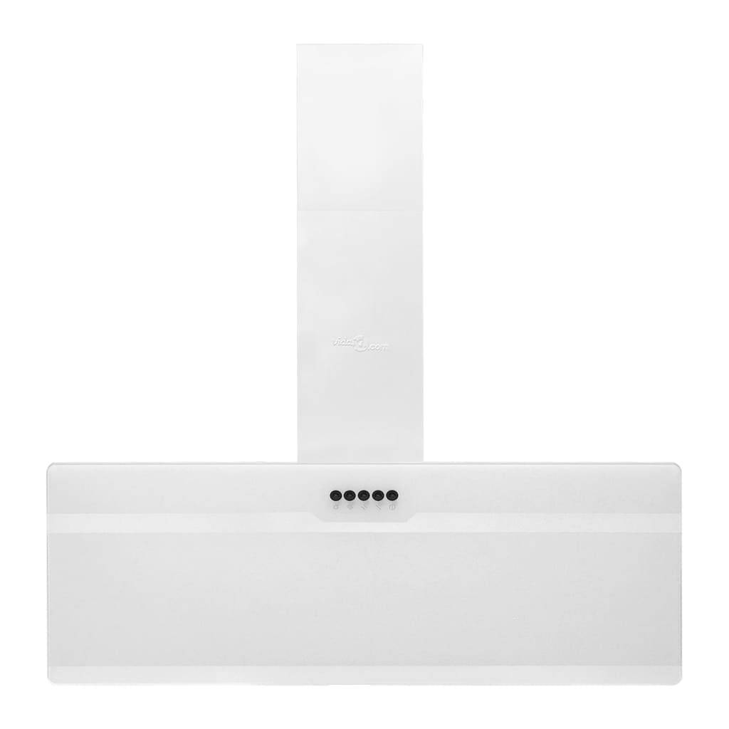 vidaXL Dunstabzugshaube 90 cm Stahl und Hartglas Weiß