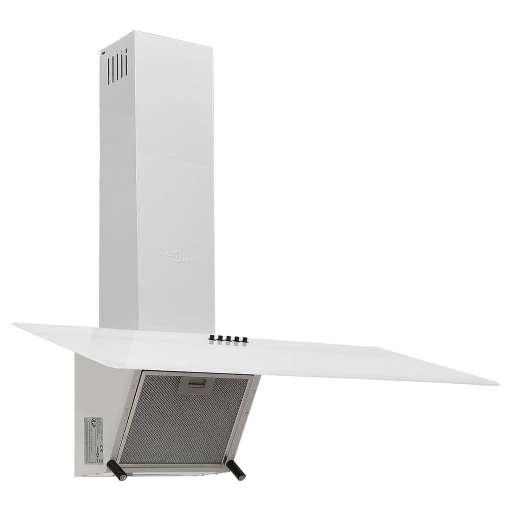 vidaXL Dunstabzugshaube 90 cm Stahl und Hartglas Weiß