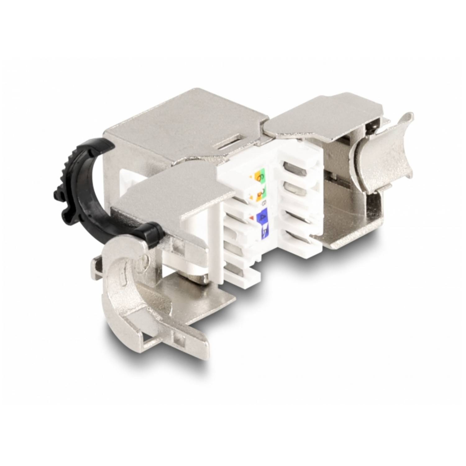 Delock Keystone Modul RJ45 Buchse zu LSA Cat.6A STP mit Verschlussclip und kabel